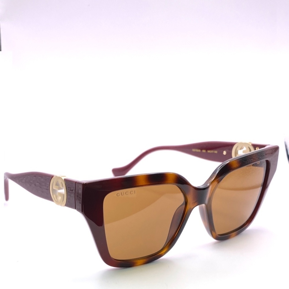 NWT Gucci GG1023S-003 Gold Cat Eye 54mm Sunglasses - Picture 5 of 13
